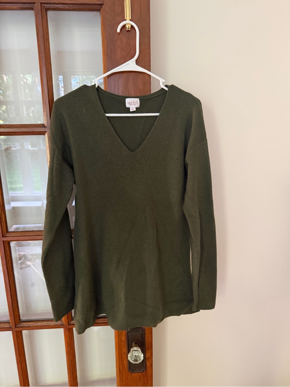 Isabel Maternity by Ingrid & Isabel Olive Green V-Neck Sweater